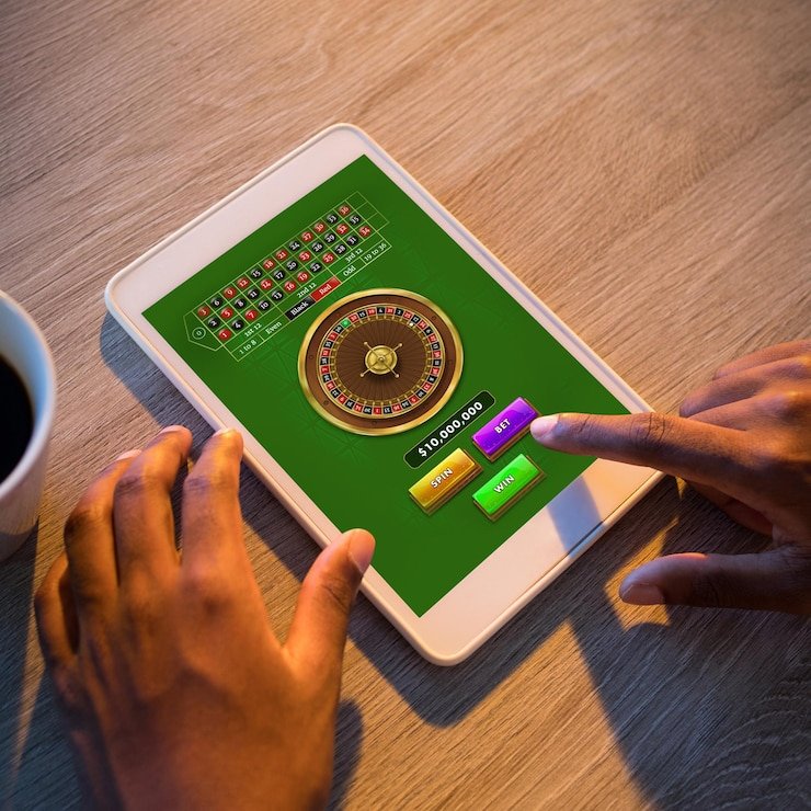 Layar aplikasi paradewa slot menampilkan meja blackjack live dealer dan menu navigasi